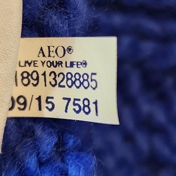 American Eagle Outfitters Coble Knit Infinity Scarf Royal Blue Wool Blend EUC - Picture 5 of 5